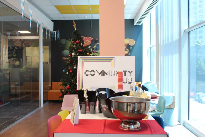 Community Hub'da hazırlanan etkinlik alanı